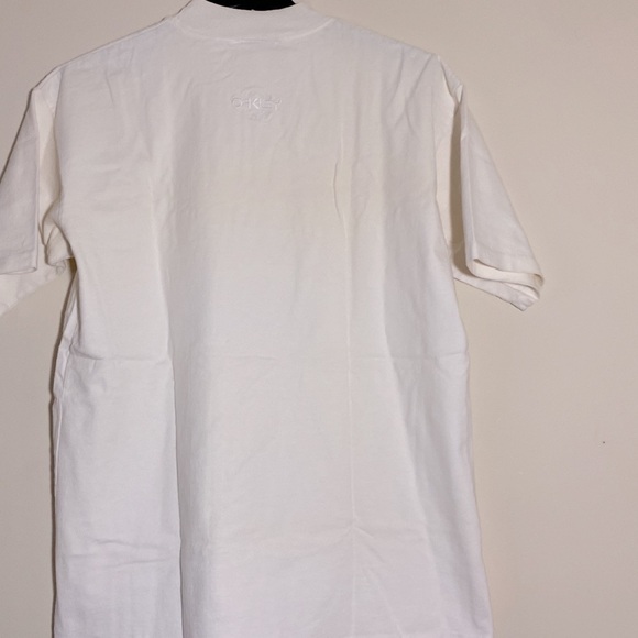 Mens Vintage Oakley T-shirt 90s single stitch crew neck white embroidered logo L - Picture 3 of 7